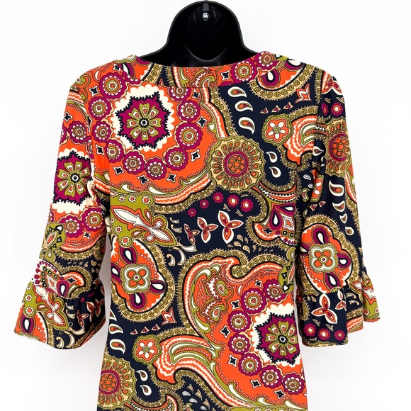 Jude Connally Nancy Sheath Dress Retro Mod Abstract Paisley Small - Picture 7 of 11